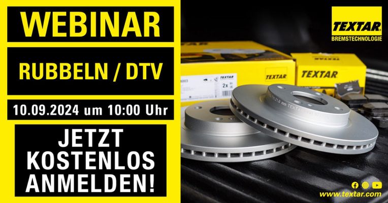 Kostenloses Webinar „Die Bremse rubbelt!“ bei TEXTAR