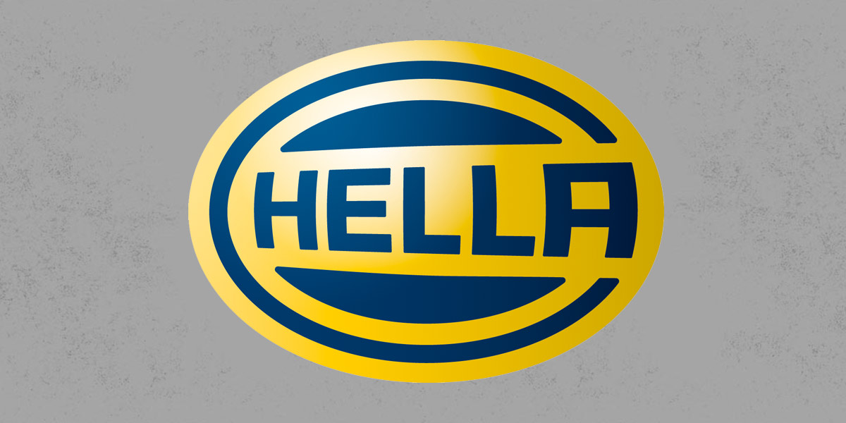 HELLA Logo auf grauem Hintergrund